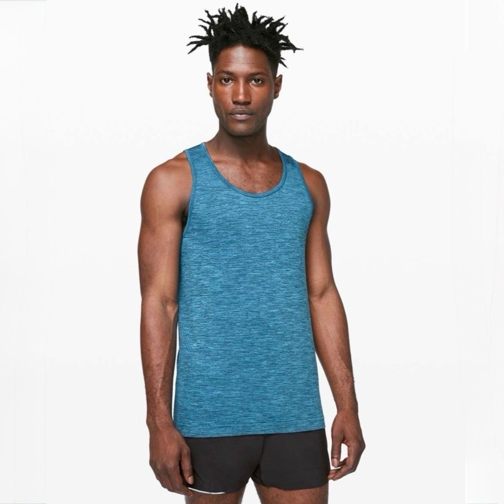 lululemon athletica Men's Heathered Blue Tank Top